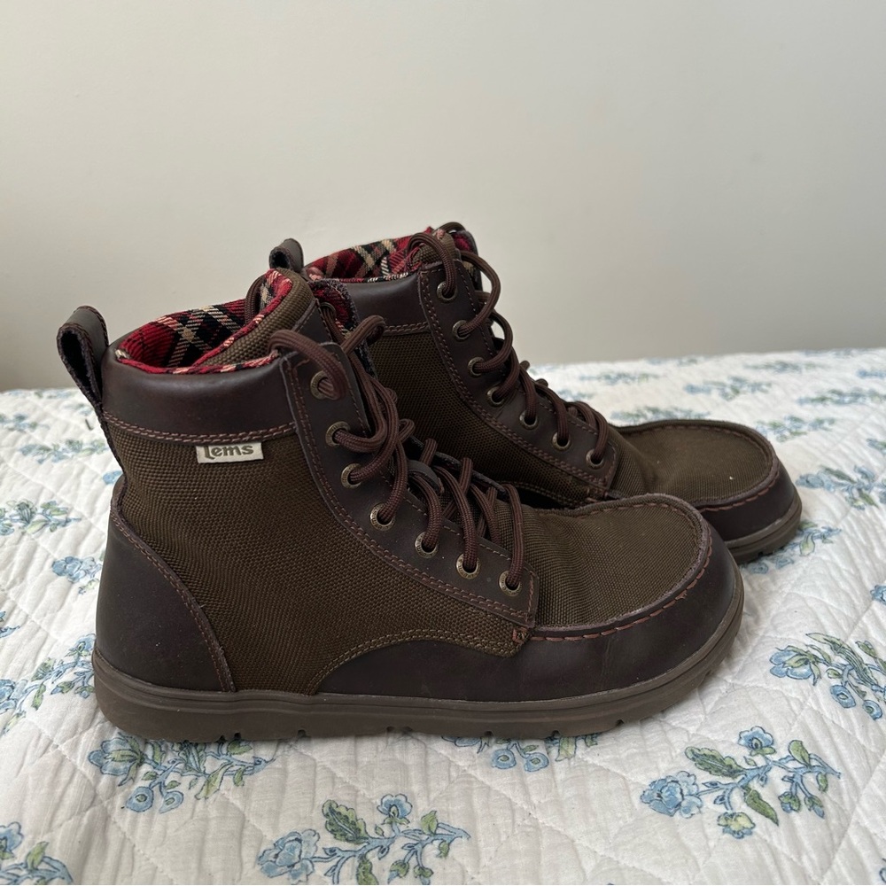Lems Boulder Hiking Boots 42 Mens 9 Womens 11/11.5 Timber Nylon Leather Brown
